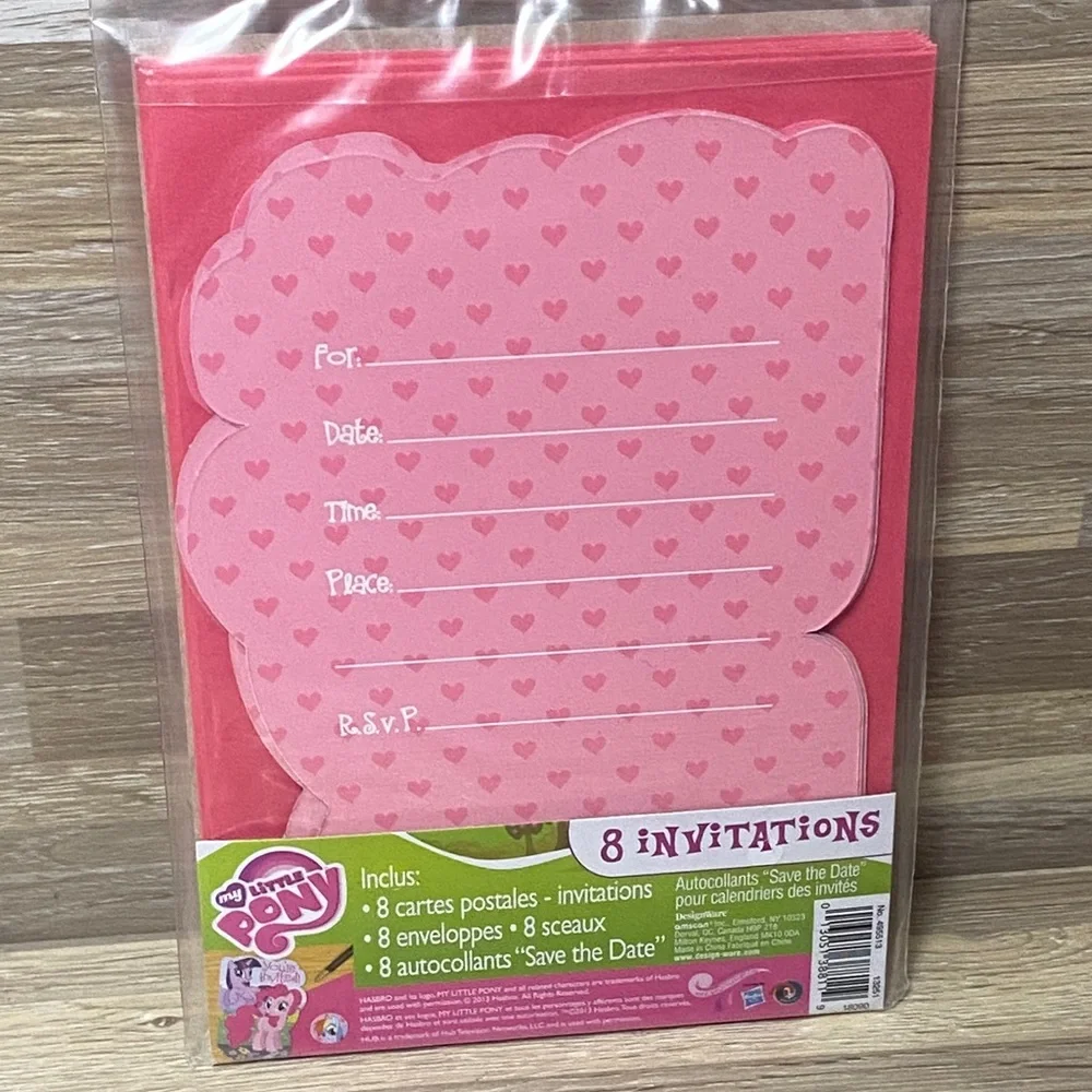 My Little Pony Pink and Purple Invitations 16 Pinkie pie party decoration ponys